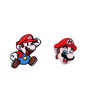 超级玛利奥可爱时尚卡通布贴衣服自粘刺绣贴补丁贴修补破洞装饰贴
