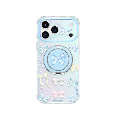 MASFEIL × 格纹束蝶适用苹果17Promax手机壳新款Lo9带支架iPhone16Pro保护套ip15高级14支点可爱13pm好看女