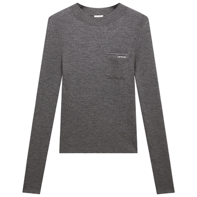 OCHIRLY欧时力羊毛坑条打底毛衣