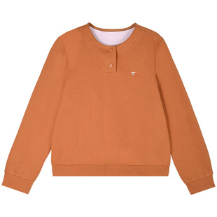 圆领无帽短款卫衣女春秋薄款2026年早春新款洋气减龄百搭女士上衣