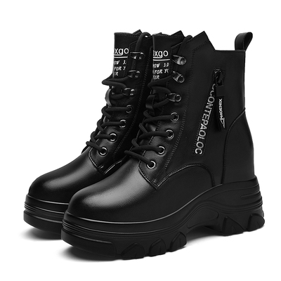 内增高马丁靴单靴厚底小个子短靴