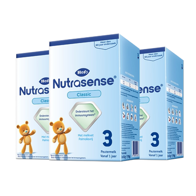 HeroBaby荷兰进口经典版纸盒DHA婴幼儿宝宝配方奶粉3段700g*3盒