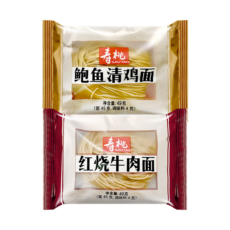 寿桃牌碱水面红烧牛肉鲍鱼碱水面