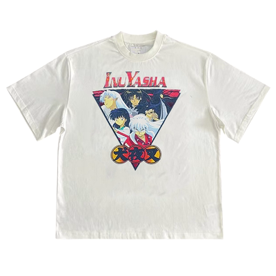 Inuyasha动漫美式复古街头休闲潮流hiphop宽松质感学院风男女半袖