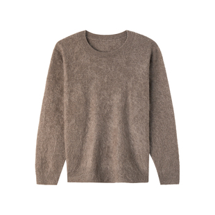 春竹2025秋冬新款100%山羊绒拉毛圆领长袖女士羊绒衫11