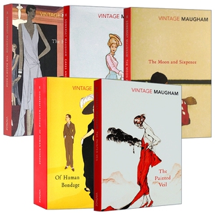 毛姆经典作品集5册 英文原版 Vintage Classics Vintage系列 寻欢作乐 面纱 月亮和六便士 刀锋 人性的枷锁 英文版 进口英语原版书