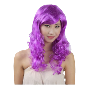 炫彩 万圣节化装舞会假发 大波浪彩色头套聚会表演出道具搞笑头饰