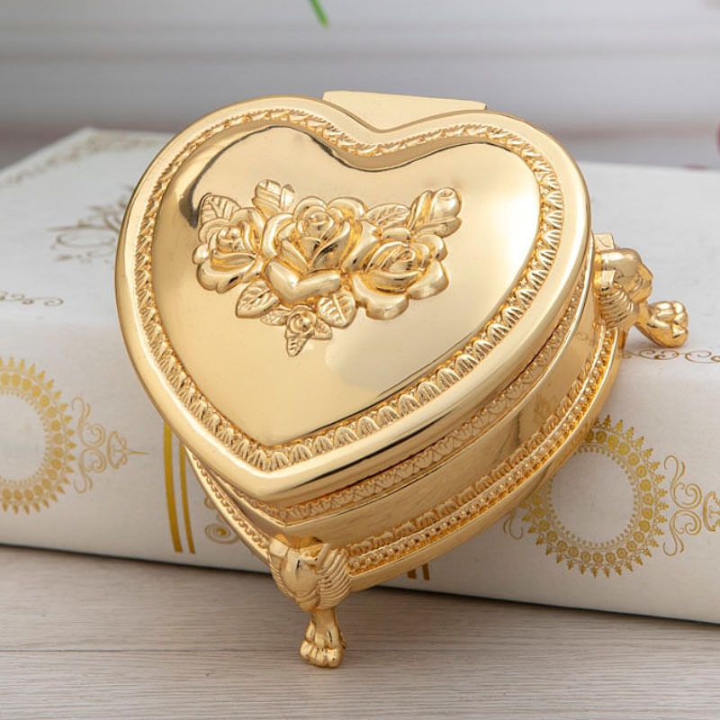 金属欧式创意金色珠宝盒礼礼盒结婚首饰手伴糖收纳盒戒盒子子批发