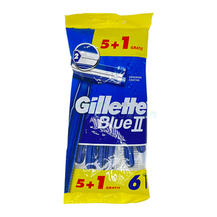 西班牙Gillette/吉列便携手动剃须刀刮胡刀2层旅行装宾馆酒店6支