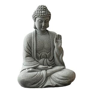 清仓特价青砂石禅意佛像摆件微景观鱼缸造景盆景客厅茶桌石头坐佛