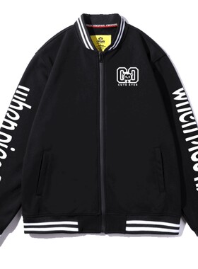 棒球服拉绒加厚潮牌情侣装开衫