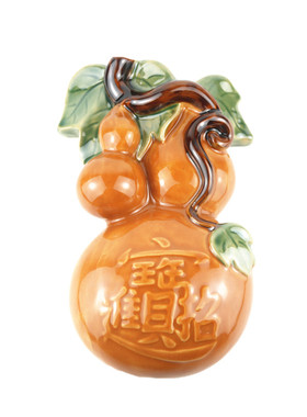 葫芦花插水培挂壁公仔石湾陶瓷