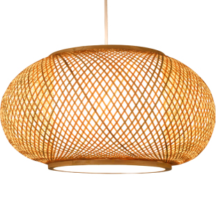 竹编吊灯竹艺禅意茶室中式餐厅民宿日式藤编灯笼复古创意艺术灯罩