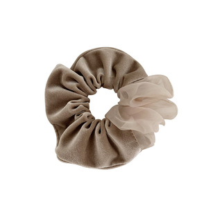 双拼奶茶~发圈气质法式扎头发发绳发饰后脑勺头饰头绳复古大肠圈