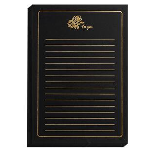 情人节烫金玫瑰黑色信纸高级感浪漫简约生日贺卡七夕手写情书信纸信封男友送女朋友仪式感信笺纸有质感精致K1