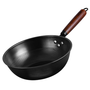 轻便小铁锅家用无涂层小号炒菜锅一两人用小炒锅奶锅不粘锅26cm