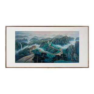 铜师傅手工錾刻铜雕画《众志成城》万里长城客厅玄关背景墙装饰画