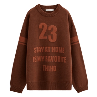 MOUSSY 冬季美式学院风字母百搭厚款毛衣女028GAZ70-5410