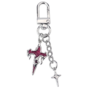 青禾原创ins风熔滴十字架钥匙扣y2k挂件辣妹潮女耳机壳小众包挂饰