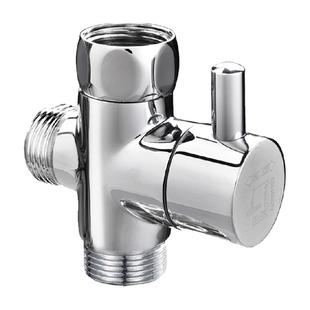 潜水艇全铜活接三通分水器带开关三角阀一进二出水龙头花洒分水阀