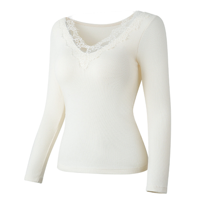 维纳斯蕾丝V领保暖内衣