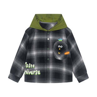 马拉丁儿童外套26春装新款男小童趣味菠萝头透气休闲衬衫外套