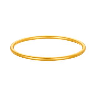 周大生黄金手镯古法足金素圈纯金镯子三金女友老婆妈妈情人节礼物