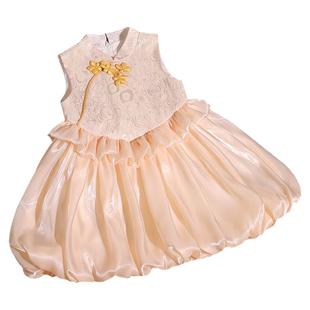 周岁女宝礼服冬季连衣裙高端衣服抓周生日中式国风幼儿童公主裙