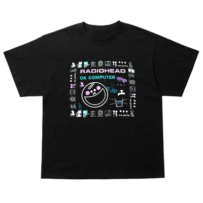 Radiohead乐队美式复古另类摇滚hiphop暗黑重机车风短袖T恤潮牌棉