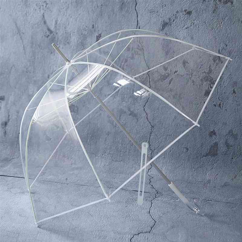 ?高清透明伞白色水晶伞柄3伞弯雨伞强长柄人大直杆风其它伞抗