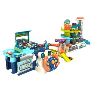 儿童汽车大楼停车场益智力男孩玩具3岁6轨道车闯关大冒险生日礼物