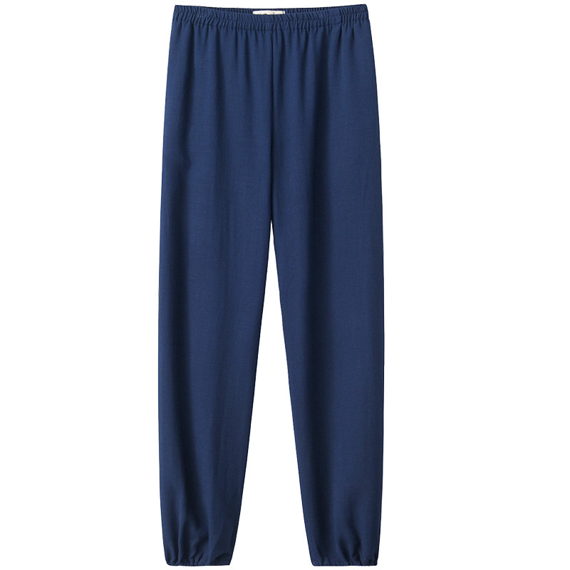 武当山太极裤男飘逸薄款双口袋宽松夏季竹节麻灯笼裤太极拳练功裤