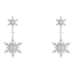 轻奢高级感满钻双雪花流苏耳环耳坠女2025新款爆款巨好看耳钉耳饰