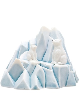 鱼缸造景装饰树脂可爱北极熊北极熊摆件冰山组合套装摆件盆景大小