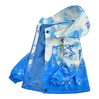 男童冲锋衣三合一可拆卸风衣外套