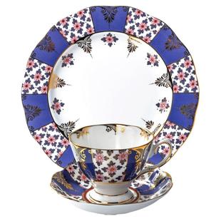 Royal Albert皇家阿尔伯特百年系列摄政蓝骨瓷咖啡杯碟三件套英式