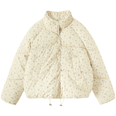 慕兔甜美加厚碎花棉衣棉服