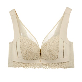 花漾排毒精灵幸运红全罩杯文胸大胸显小上托聚拢收副乳调整型内衣