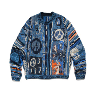 现货 小众日系复古KapitalVintage平田反战重工情侣套头毛衣针织