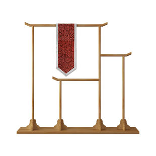 禅意新中式落地衣帽架卧室家用简约实木质中岛展示架挂衣架子仿古