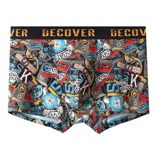 新款德国舒雅内裤男士超细棉莫代尔时尚印花平角裤潮流底裤平脚裤