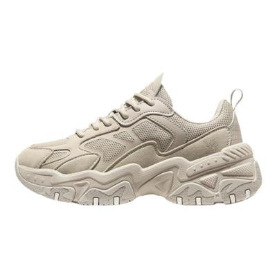 骆驼皮革拼接运动休闲鞋