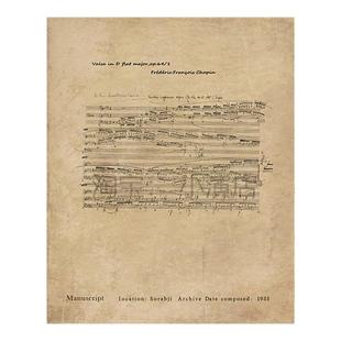 贝多芬肖邦乐谱装饰画琴房音乐教室工作室艺术画 打印画布画