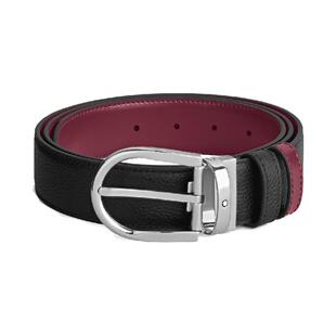 【自营】MONTBLANC万宝龙腰带男商务马蹄针扣双色牛皮腰带199665