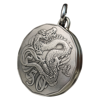 币风堂澳大利亚生肖龙硬币照片记忆盒可打开装相片饰品链子摆件