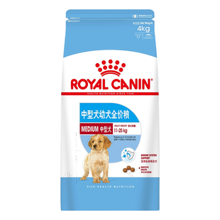 皇家狗粮中型犬幼犬粮柯基法斗易消化奶糕幼犬专用狗粮MEJ32/4kg