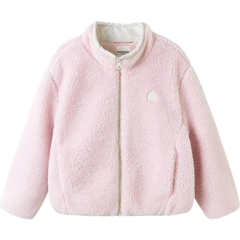 巴拉巴拉棉服女童仿羊羔毛外套潮