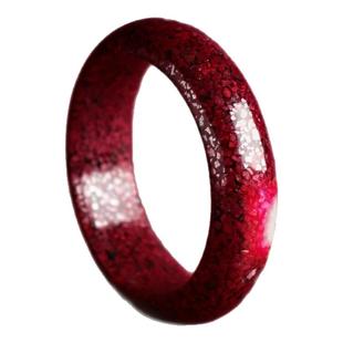 朱砂戒指万山素圈晶体透光男女士钥匙扣指环吊坠饰品马本命年挂件