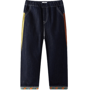 [VIP]【防褪色】MQD童装男童撞色牛仔裤春秋款中大童长裤儿童裤子