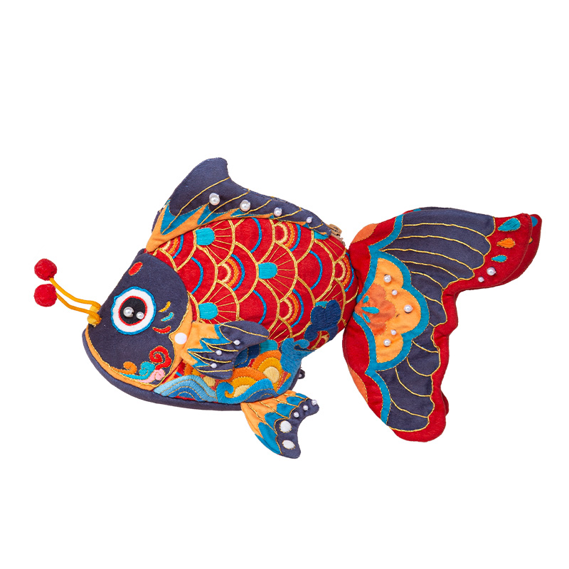 放羊班刺绣手工diy材料包中国风锦鲤斜挎包休闲多用途手机包礼物